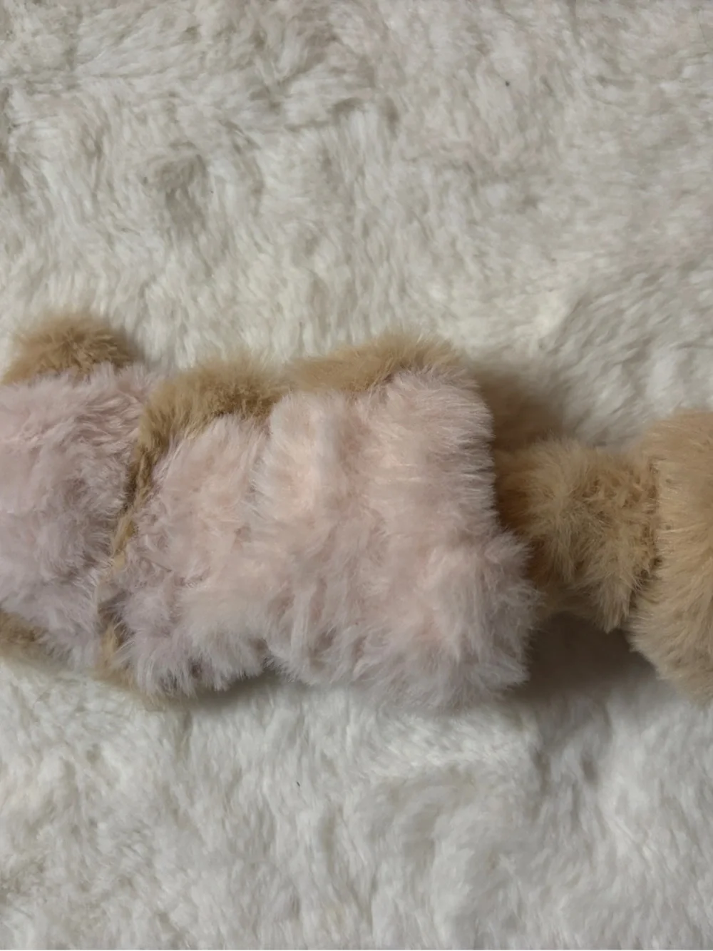 Handmade Lamp Plush Pink and Tan Faux Fur Decorative Accent - Home Art - Picture 2 of 5